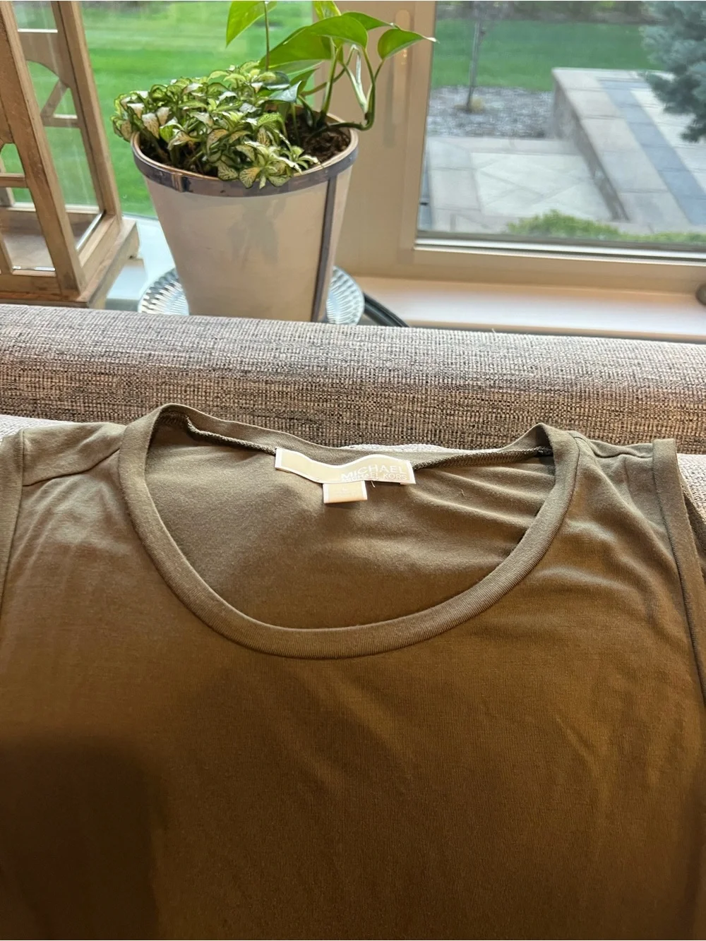Olive Green Layered Women's Sleeveless Top Michael Kors size L
